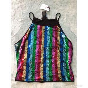 Rue21 rainbow sparkle top